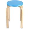Dioche Sgabello Tondo Impilabile, Sedia Impilabile in Legno Sgabello da Bagno e Cucina, Sgabelli da Bar per Soggiorno Studio Camera da Letto, in Legno curvato, 40x30x45.5cm(Blu)