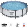 Bestway Piscina Fuori Terra Rigida da Giardino Piscina Esterna Rotonda ø 457xh122 cm con Pompa filtro - 56438 Steel Pro MAX