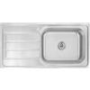 Omeere, Lavello da cucina 100 x 50 B, in acciaio inox 304, spessore del materiale 0,8 mm, XXL, 50 x 40 cm, lavello, lavello da incasso, cucina, rettangolare, 1 vasca, scolapiatti (scolapiatti a