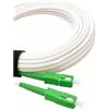 Elfcam - 7m Cavo Fibra Ottica SC/APC per SC/APC Simplex Monomodale 9/125μm LSZH, Bianco per TIM, Vodafone, WindTre, Fastweb, Iliad