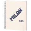 MILAN® Quaderno A4 con spirale e copertina rigida, 80 fogli bianchi da 95 g/m², collezione 430 since 1918, beige