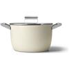 Smeg casseruola alta antiaderente Cookware panna estetica 50's Style Ø26cm