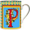 Baci Milano mug in porcellana Ortigia - Lettera P