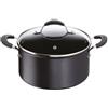 Lagostina casseruola fonda Tempra con coperchio nera Ø20cm