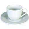 Tognana set 6 tazze caffè con piattino Polis Circles in porcellana bianca