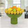 Ceramiche Sofia Stand Alzata con Limoni Siciliani in Ceramica di Caltagirone — Stile Moderno - 33 cm / Verde Foglia