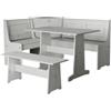 BellaHome Set giropanca ad angolo bellahome in pino massello con contenitore 163x122x87,5 cm