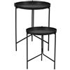 WELL HOME MOBILIARIO & DECORACIÓN Well Home Set di 2 tavolini rotondi in metallo nero Ø31 Ø36 cm