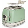 Ariete Linea Vintage 155 Tostapane Vintage 2 fette di pane - con pinze - 6 livelli di tostatura - 810 Watt- Acciaio Inox - - Verde, 2 fetta/e, Verde, Metallo, 810 W, 300 mm, 190 mm ARI155VE