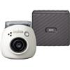 Fujifilm INSTAX PAL digital camera, Milky White + printer Link WIDE, Mocha Gray