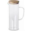 Lacor - 61953 - Brocca d'acqua in vetro borosilicato - Piano in bambù - filtro filtro - Perfetto per limonata, caffè freddo, tè - lavabile in lavastoviglie - 1L.