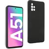REY Cover in Gel TPU Nera per Samsung Galaxy A51 4G, Ultra Sottile 0,33 mm, Morbido Flessibile, Custodia Silicone