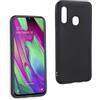 REY Cover in Gel TPU Nera per Samsung Galaxy A40, Ultra Sottile 0,33 mm, Morbido Flessibile, Custodia Silicone