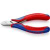 KNIPEX Tronchese laterale per elettronica con cerniera passante con impugnature multicomponente 115 mm, 77 02 115