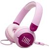 JBL Junior 320 Cuffie On-Ear con Filo per Bambini, Microfono Integrato, Safe Sound, Limitatore del Volume, Cuscinetti Morbidi e Spessi 12 mm, Set Adesivi, Design Portatile Pieghevole, Viola