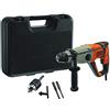 BLACK+DECKER MARTELLO TASSELLATORE/SCALPELLATORE SDS+ 800W, 2.2J EPTA, 0-5500 colpi/min. In dotazione: Extra mandrino 13mm, 2 punte SDS+ per muratura, Asta di profondità, Valigetta BEHS02K-QS
