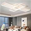 TJSC Plafoniera LED Soffitto Moderna,Plafoniera Salotto Dimmerabile, 80W Quadrata Geometrica Lampada Da Soffitto,per Decorativa Soggiorno, Camera da Letto,Sala da Pranzo,Cucina,Ufficio,90cm, Bianco