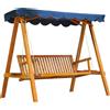 Outsunny Dondolo da Giardino Robusto 3 Posti in Legno con Tettuccio Impermeabile in PA, Dondolo in Legno, 200x 130x 185cm | Aosom Italy