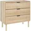 HOMCOM Cassettiera 3 Cassetti in Legno per Camera e Ingresso Stile Nordico, 80x40x77.5 cm, Rovere