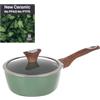 KASANOVA Casseruolacon coperchio verde New Ceramic (20 cm un manico)