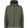 CMP - Giacca in softshell da uomo con cappuccio removibile, Oil Green, 54