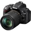 Nikon D5200 Fotocamera Digitale SLR, 24.1 Megapixel, Display TFT da 7.6 cm (3 Pollici), Full HD, HDMI, kit incl. Obiettivo AF-S DX 18-105 mm VR, Colore Nero [Versione EU]