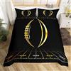 Homemissing Calcio Copripiumone Morbido American Football Stadium Set Copripiumino 230x220cm Camera da letto Rugby Game Copripiumini Oro Nero