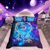 Homemissing Copripiumino Galaxy per ragazze adolescenti Sole e Luna Decorazione camera da letto Hippie Boemia Biancheria da letto Bella Boemia Cosmic Starlight Letto Singolo Viola-Blu