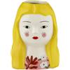 Baroni Home Vaso in Ceramica Dipinto a Mano, Vaso Decorativo Moderno per Interno ed Esterno, per Fiori e Piante, Soprammobile Linea Isotta, 13,5x10x18 cm, Bionda/Grande