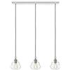 Miloox Sforzin ADONE LAMPADARIO A SOSPENSIONE RETTANGOLARE 3 VETRI TRASPARENTI MONTATURA CROMO LUCIDO ATTACCO E27