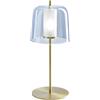 Miloox Sforzin FRIDA LAMPADA DA TAVOLO AZZURRA MONTATURA ORO SPAZZOLATO ATTACCO G9 H.50CM