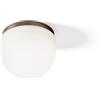 Miloox Sforzin DOMU APPLIQUE DA PARETE O SOFFITTO IN BRONZO VETRO BIANCO 1 LUCE D.20CM ATTACCO GX53