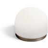 Miloox Sforzin DOMU LAMPADA DA TAVOLO GRANDE BRONZO VETRO BIANCO 1 LUCE ATTACCO GX53
