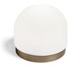 Miloox Sforzin DOMU LAMPADA DA TAVOLO PICCOLA BRONZO VETRO BIANCO 1 LUCE ATTACCO GX53