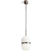 Miloox Sforzin DOMU SOSPENSIONE GRANDE BRONZO VETRO BIANCO 1 LUCE ATTACCO GX53 D.20CM