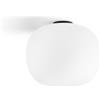 Miloox Sforzin BOMBO PLAFONIERA SOFFITTO GRANDE D.30CM STRUTTURA NERA VETRO BIANCO ATTACCO E27