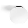 Miloox Sforzin BOMBO PLAFONIERA SOFFITTO PICCOLA D.19CM STRUTTURA NERA VETRO BIANCO ATTACCO E27