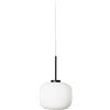 Miloox Sforzin BOMBO SOSPENSIONE 1 LUCE STRUTTURA NERO DIFFUSORE SFERA BIANCO OPALE ATTACCO E27