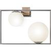 Miloox Sforzin BUBLE APPLIQUE A PARETE 2 SFERE ACCIAIO SPAZZOLATO PARTICOLARI BRONZO ATTACCO E27