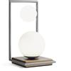 Miloox Sforzin BUBLE LAMPADA DA TERRA TAVOLO 2 SFERE VERSO DX ACCIAIO SPAZZOLATO PARTICOLARI BRONZO ATTACCO G9
