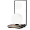 Miloox Sforzin BUBLE LAMPADA DA TERRA TAVOLO 2 SFERE VERSO SX ACCIAIO SPAZZOLATO PARTICOLARI BRONZO ATTACCO G9