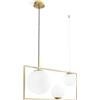 Miloox Sforzin BUBLE SOSPENSIONE TRE SFERE COLORE OPALINO MONTATURA ORO ATTACCO E27