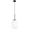 Miloox Sforzin DROP SOSPENSIONE 1 LUCE VETRO OPALINO FINITURA NERA LM ATTACCO E27