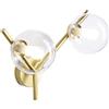 Miloox Sforzin CAMELY APPLIQUE DA PARETE/SOFFITTO 2 LUCI ORO SPAZZOLATO ATTACCO G9 D.12CM IN VETRO TRASPARENTE