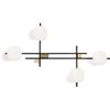 Miloox Sforzin LINGOTTO APPLIQUE A PARETE 4 LUCI ARROTONDATA OPALINO STRUTTURA NERO PARTICOLARI ORO ATTACCO G9