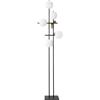 Miloox Sforzin LINGOTTO LAMPADA DA TERRA 5 LUCI ARROTONDATA OPALINO STRUTTURA NERO PARTICOLARI ORO ATTACCO G9 DIMMERABILE