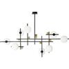 Miloox Sforzin LINGOTTO SOSPENSIONE 8 LUCI ARROTONDATA OPALINO STRUTTURA NERO PARTICOLARI ORO ATTACCO G9