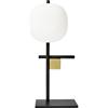 Miloox Sforzin LINGOTTO TAVOLO 1 LUCE ARROTONDATA OPALINO STRUTTURA NERO PARTICOLARI ORO ATTACCO G9 DIMMERABILE