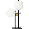 Miloox Sforzin LINGOTTO TAVOLO 2 LUCI ARROTONDATA OPALINO STRUTTURA NERO PARTICOLARI ORO ATTACCO G9 DIMMERABILE