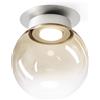 Miloox Sforzin JOTTO LAMPADA DA SOFFITTO IN METALLO COLORE ALLUMINIO VETRO SFUMATO AMBRA DA 15CM 1 LUCE ATTACCO GX53